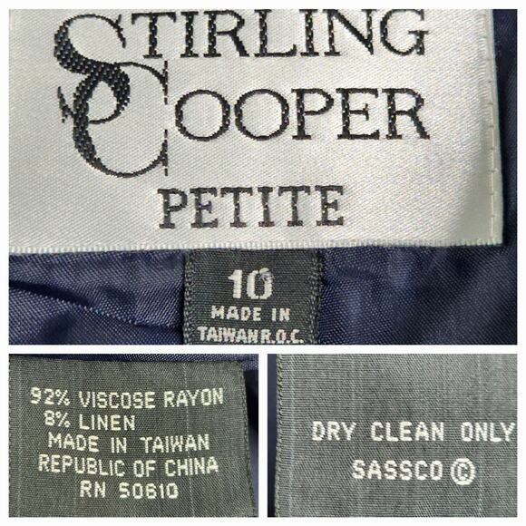 Vintage Stirling Cooper Glen Plaid Blazer Women's 10 Petite Gray Double Breasted - Picture 12 of 12